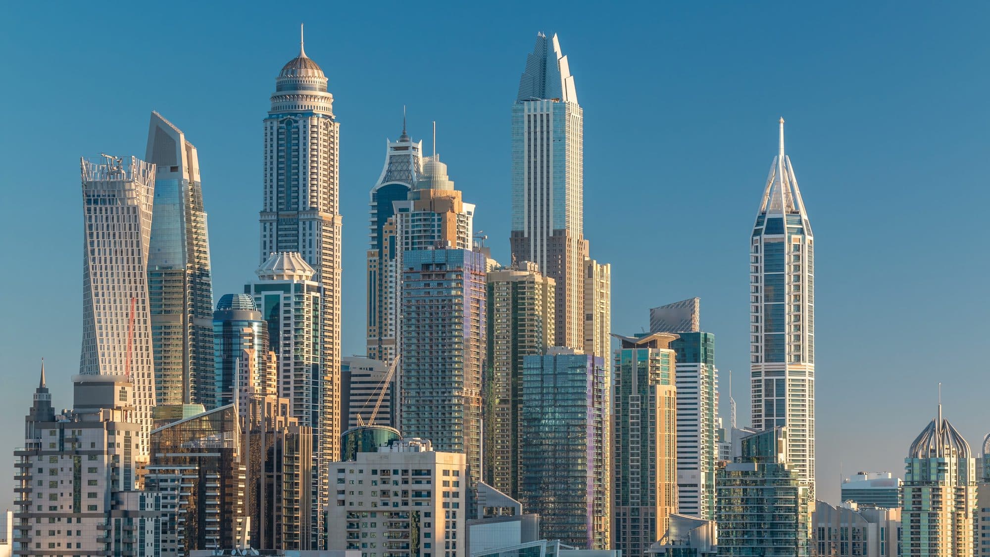 Dubai Marina skyline in daylight